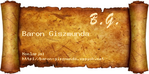 Baron Giszmunda névjegykártya